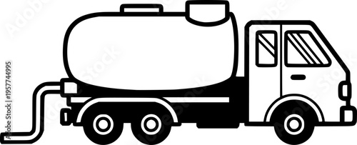 Fuel truck icon in editable flat vector
