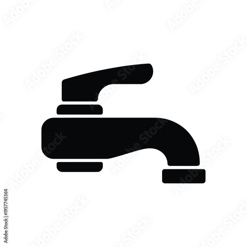 Simple black silhouette of a modern bathroom faucet design