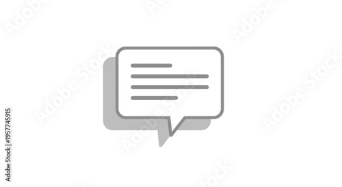Speech bubble icon with lines.