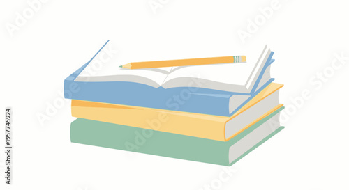 Stack of colorful books together.