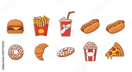 Variety of fast food items displayed.