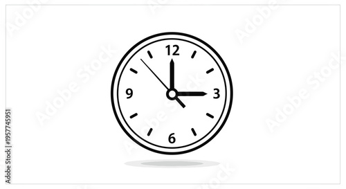 Wall clock with black hands.