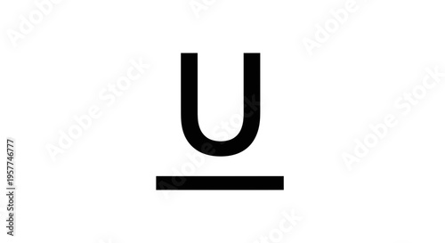 Black letter U symbol icon.