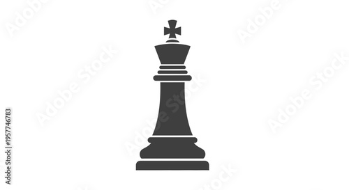 Black chess queen piece standing alone.