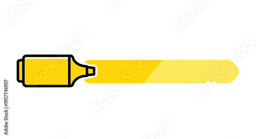 Highlighter pen with yellow ink.