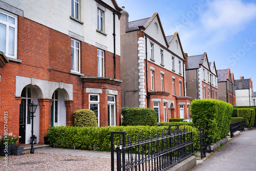 Wallpaper Mural Row of large brick semi-detached houses in an older suburban residential neighborhood Torontodigital.ca