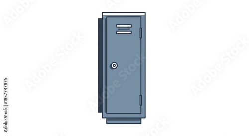 Gray metal safe with lock.