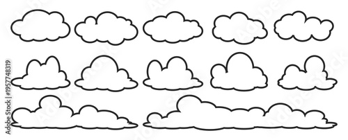 cloud bubble illustration with outline style.