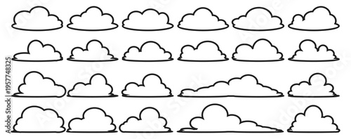 cloud bubble illustration with outline style.