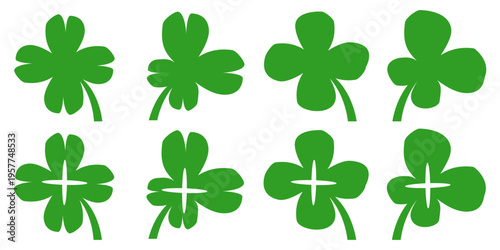 Clover leaf illustration in flat style. Clover leaf vector design symbolizes trust, hope, love, and good luck.	
