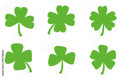 Clover leaf illustration in flat style. Clover leaf vector design symbolizes trust, hope, love, and good luck.	
