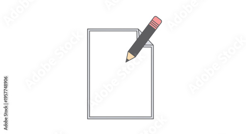 Pencil on top of paper sheet.