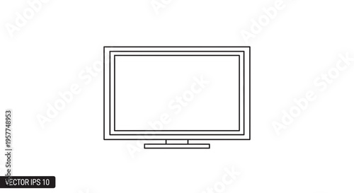 Television Set Line Drawing Illustration.