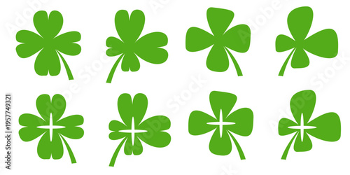 	
Clover leaf illustration in flat style. Clover leaf vector design symbolizes trust, hope, love, and good luck.	
