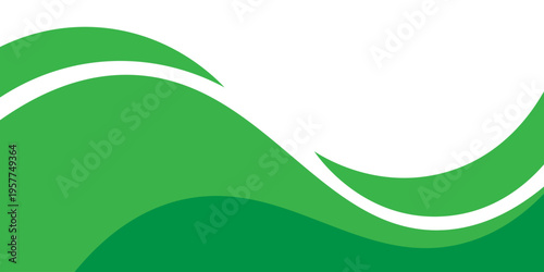 Modern green banner background. Graphic design banner pattern background template with dynamic wave shapes.