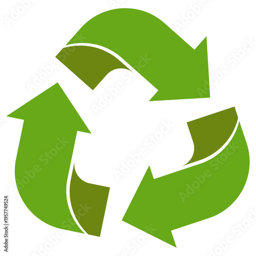 green recycling arrow. renewable ecological and natural icon element	
