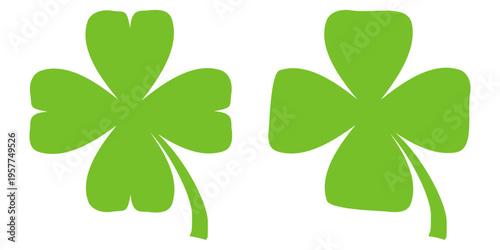 Clover leaf illustration in flat style. Clover leaf vector design symbolizes trust, hope, love, and good luck.	
