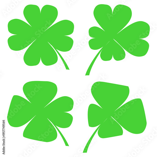 Clover leaf illustration in flat style. Clover leaf vector design symbolizes trust, hope, love, and good luck.	
