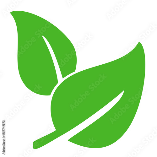 Leaf vector symbol, leaf illustration or leaf emoji in flat style. Spring leaf design, ecological nature theme.	
