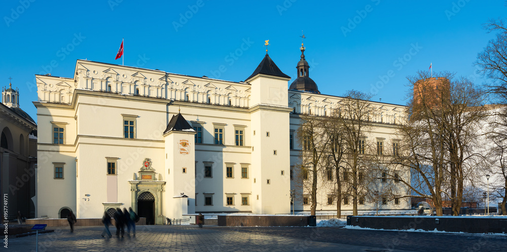Fototapeta premium Palace of Grand Dukes of Lithuania on Cathedral Square in Vilnius, capital city of Lithuania