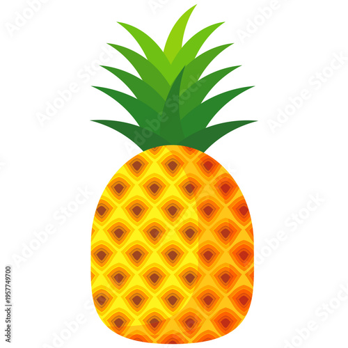Fresh pineapple fruit illustration, summer pineapple fruit theme. Summer design for holiday promotion and printed on clothing.	