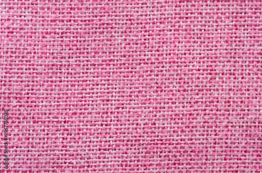 Fototapeta premium Pink Woven Fabric Texture Background Macro