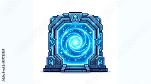 Vibrant Digital Illustration of a Futuristic or Fantasy Energy Portal with Swirling Light and Mysterious Aura