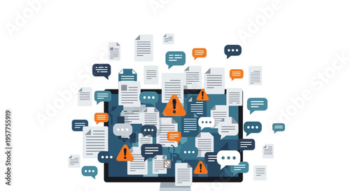 Cluster of chat bubbles and message icons. Vector Illustrations. EPS Editable