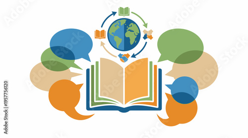 Education Learning Book Open Knowledge. Vector Illustrations. EPS Editable