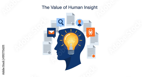Human head silhouette with illuminated lightbulb idea concept. Vector Illustrations. EPS Editable