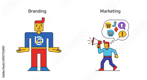 Visualizing the Core Differences Between Brand Identity Development and Strategic Market Promotion Techniques for Business Growth