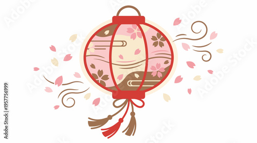 Traditional Chinese Lantern Decoration. Vector Illustrations. EPS Editable