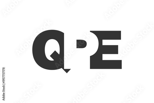 QPE logo design. Initial letter Q P E bold font style for tech startups, consulting, corporate branding. Creative company name, headlines typography identity, trendy logotype.
