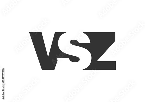 VSZ logo design. Initial letter V S Z bold font style for tech startups, consulting, corporate branding. Creative company name, headlines typography identity, trendy logotype.