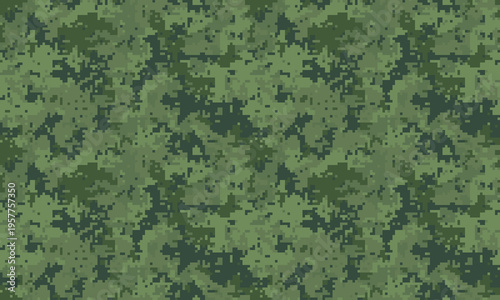 Seamless digital camouflage pattern.  Perfect for backgrounds, textures, or militarythemed designs.  Subtle yet effective, this versatile image evokes themes of concealment and strategy.