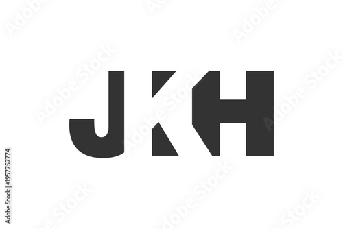 JKH logo design. Initial letter J K H bold font style for tech startups, consulting, corporate branding. Creative company name, headlines typography identity, trendy logotype.