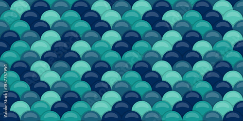 Serene teal and navy blue scales pattern.  Perfect for backgrounds, textiles, or website design. Evokes ocean depths, tranquility, and mermaid magic.