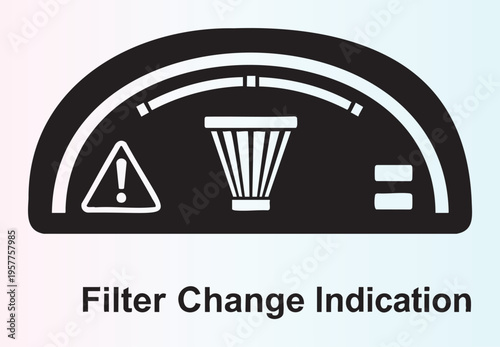 Filter change indication icon isolated on dashboard display