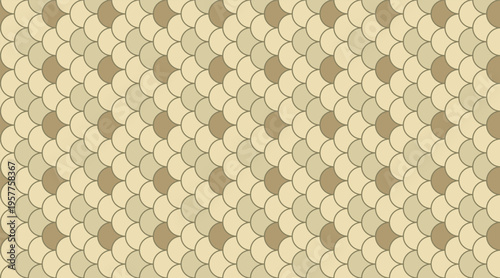 Elegant beige and brown fish scale pattern.  Perfect for website backgrounds, textile designs, or any project needing a subtle, textured, and sophisticated aesthetic.