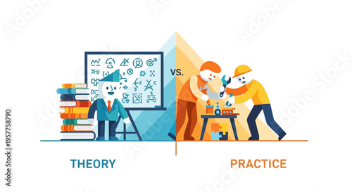 Exploring the interplay between conceptual knowledge and hands-on application A visual representation of theory versus practical work
