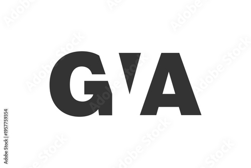 GVA logo design. Initial letter G V A bold font style for tech startups, consulting, corporate branding. Creative company name, headlines typography identity, trendy logotype.