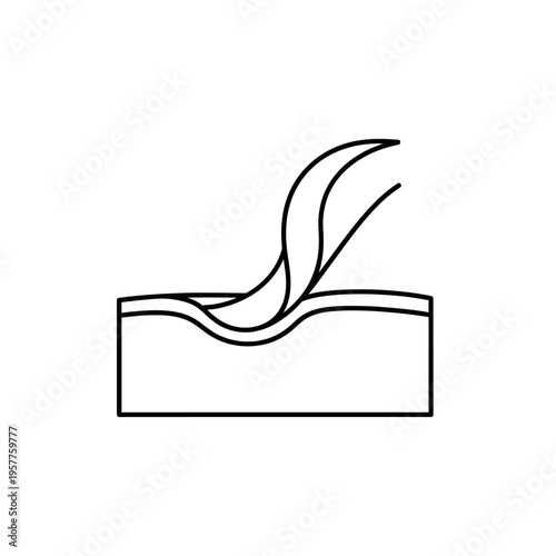 Closeup Illustration of Hair Growth on Skin Surface. Vector Illustrations. EPS Editable