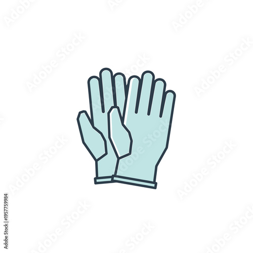 Pair of Protective Gloves for Safety and Hygiene Use. Vector Illustrations. EPS Editable