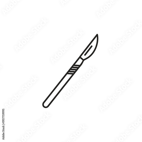 Simple Black and White Illustration of a Paintbrush Tool. Vector Illustrations. EPS Editable