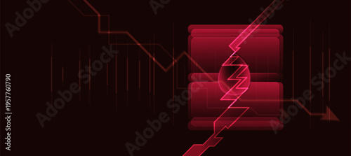 Global Power Crisis Economic Downturn and Energy Shortage Vector Illustration