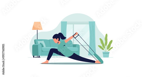 Person performing a yoga stretch pose. Vector Illustrations. EPS Editable
