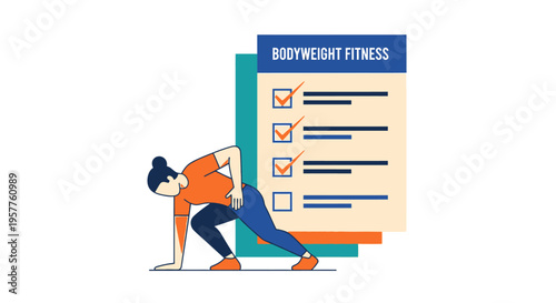 Person performing bodyweight fitness exercise stretching pose. Vector Illustrations. EPS Editable