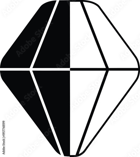 Black and white geometric diamond shape Vector