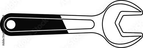 Adjustable wrench tool, spanner, adjustable spanner Vector