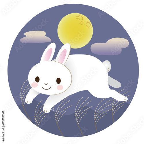 うさぎとお月見